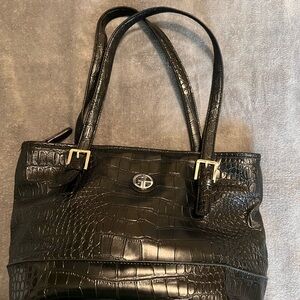 Elegant Giani Bernini Black Crocodile-Embossed purse
